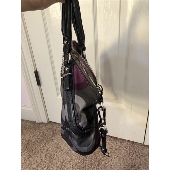 Coach Madison Sophia Sateen Clover Purse Handbag Black Purple Gray 15926 Y2K - Picture 8 of 12